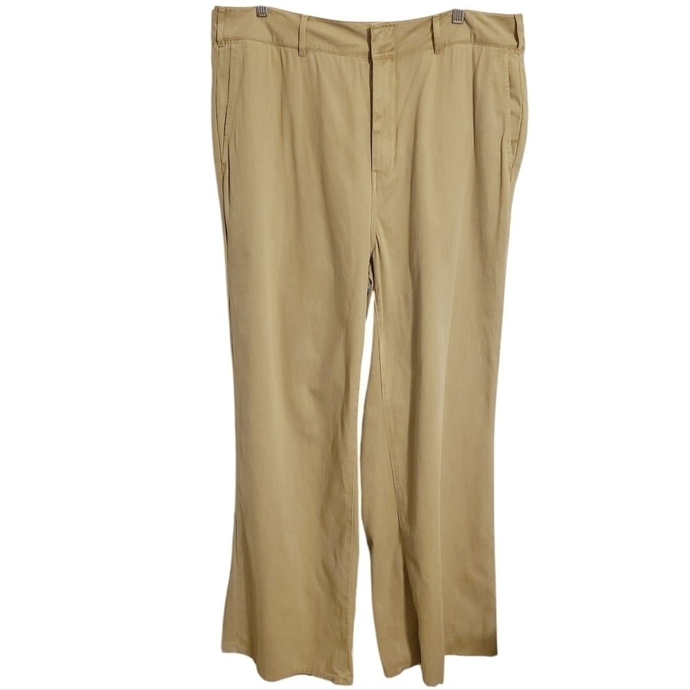Good American | Women's Khaki Green Good Skate Wide Leg Slacks/Pants (Size 16)